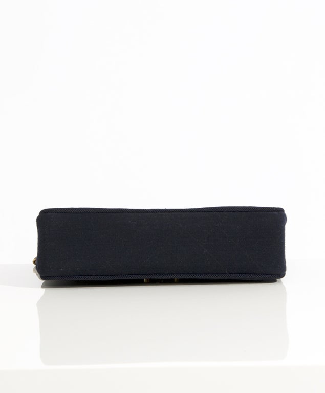 Women's Chanel Quilted Navy Blue Clutch Bag