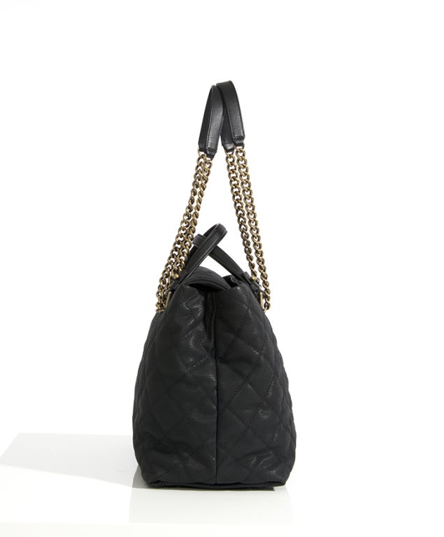 Women's Chanel Large Tote Collection Spring/Printemps 2013 Black Grained