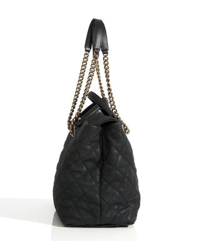 Chanel Large Tote Collection Spring/Printemps 2013 Black Grained Calfskin ○  Labellov ○ Buy and Sell Authentic Luxury