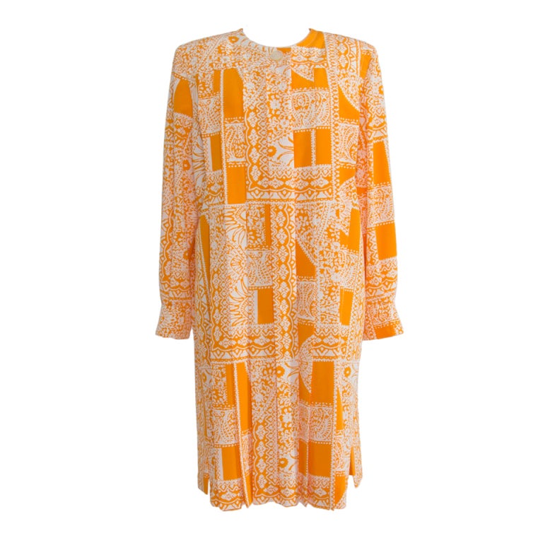 Givenchy Orange White Flower Dress