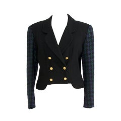 Chanel Dark 2 Piece Pant Suit with Tweed Blazer