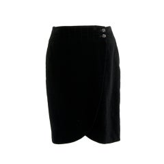 Chanel Black Velvet Skirt