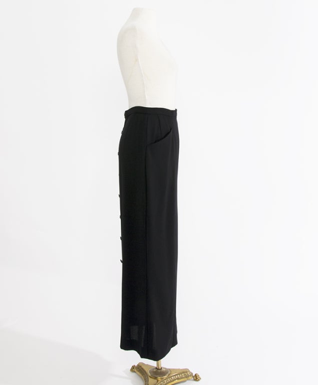 Women's Chanel Black Wool Maxi Skirt