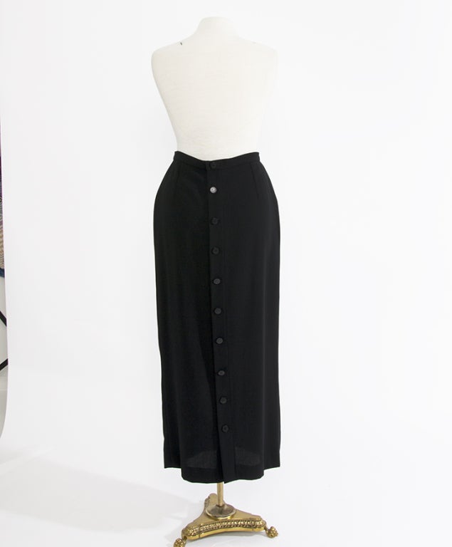 Chanel Black Wool Maxi Skirt 1