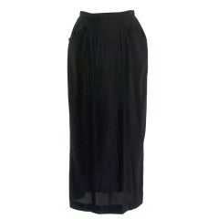 Chanel Black Wool Maxi Skirt