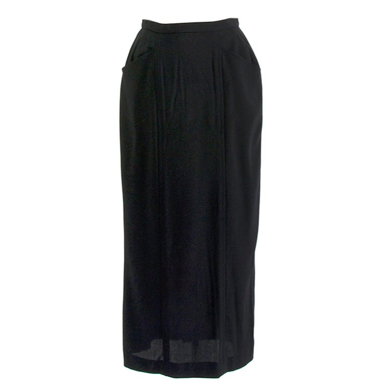 Chanel Black Wool Maxi Skirt at 1stDibs