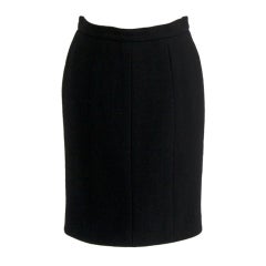 Chanel Black Wool Skirt