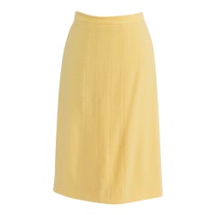 Chanel Yellow Wool Pencil Skirt