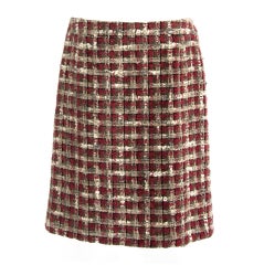 Chanel Silk Skirt Carreaux Rouges