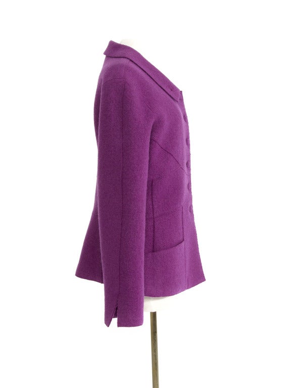 Women's Chanel Violet Wool Blazer Coat