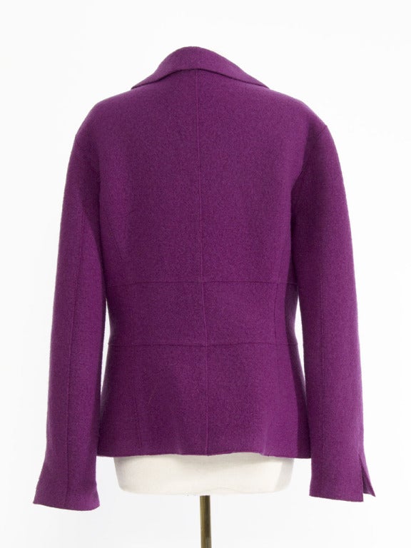 Chanel Violet Wool Blazer Coat 1