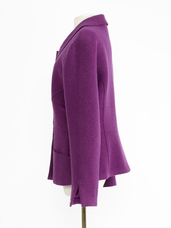 Chanel Violet Wool Blazer Coat 2