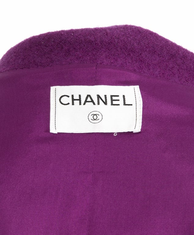 Chanel Violet Wool Blazer Coat 4