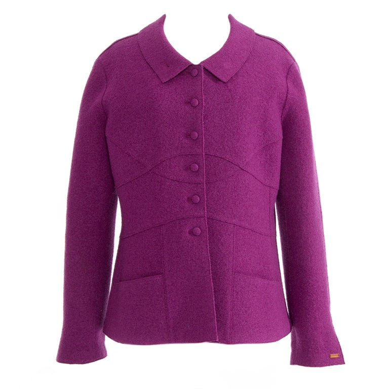 Chanel Violet Wool Blazer Coat