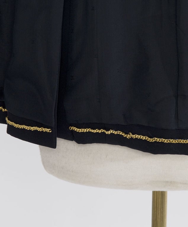 Chanel Double Breasted Navy Blazer Gold Buttons For Sale 2