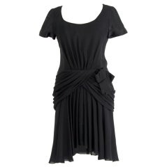 Chanel Silk Drape Black Cocktail Dress