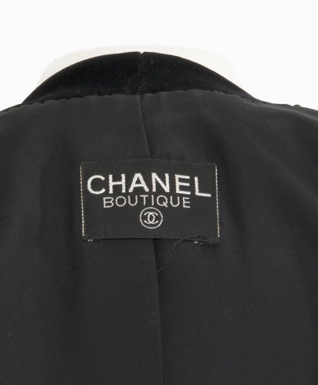 Chanel Blue silk and black wool Chanel Skirt Suit 2