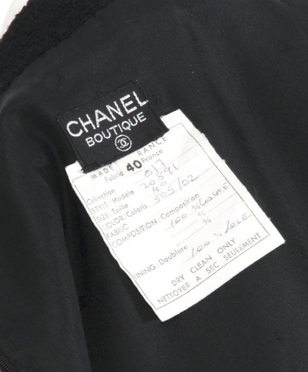 Chanel Blue silk and black wool Chanel Skirt Suit 5