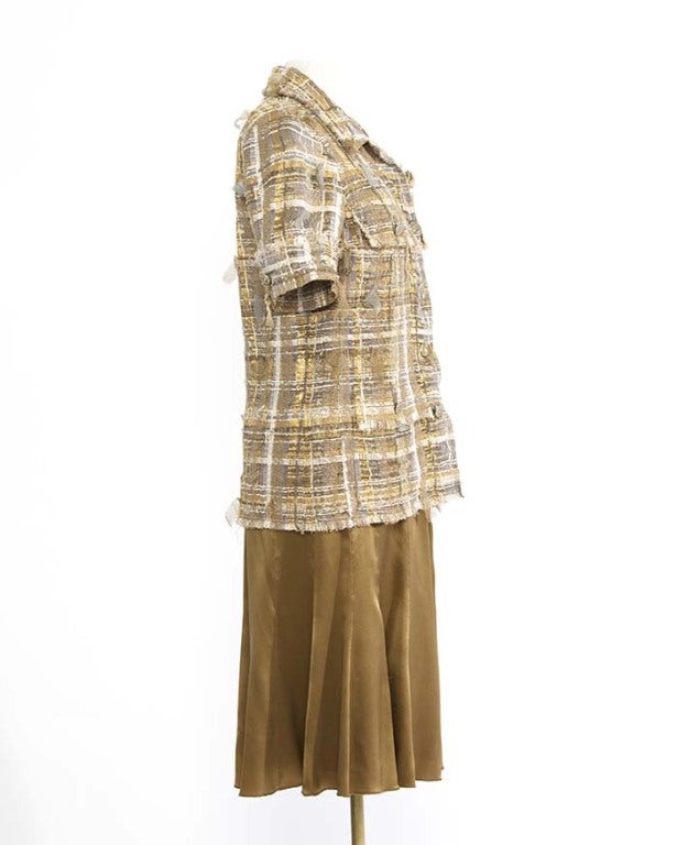Women's Chanel Champagne skirt and blouse