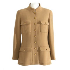 Chanel Mao Collar Beige Jacket