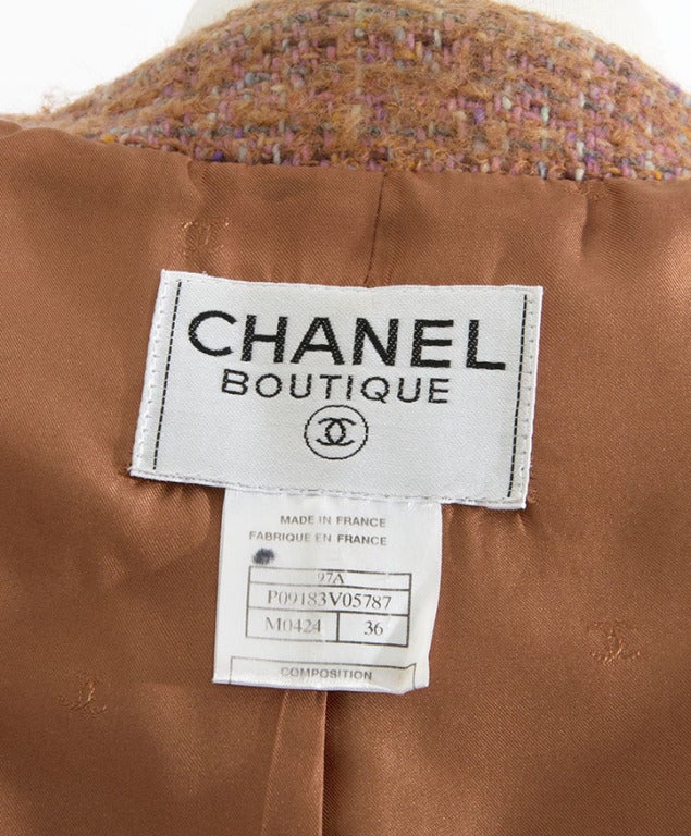 Chanel Wool Blazer Jacket in Dusty Pink and Orange Hue 3