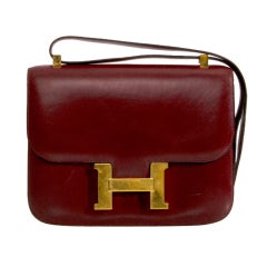 Hermes Constance Bag Burgundy Gold