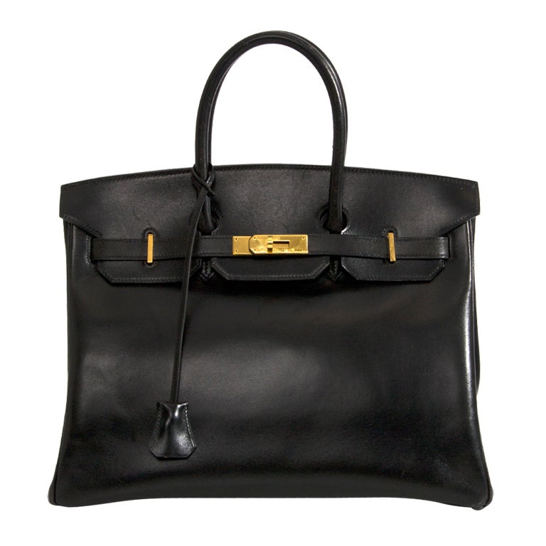 HERMES BIRKIN 35CM Black box calf leather at 1stDibs