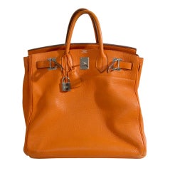 Rare Hermes Haut A Courroie (HAC) ( Birkin XL ) Handbag Orange