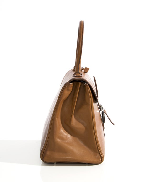 Women's Delvaux Brillant MM Cognac Bridon Leather Handbag