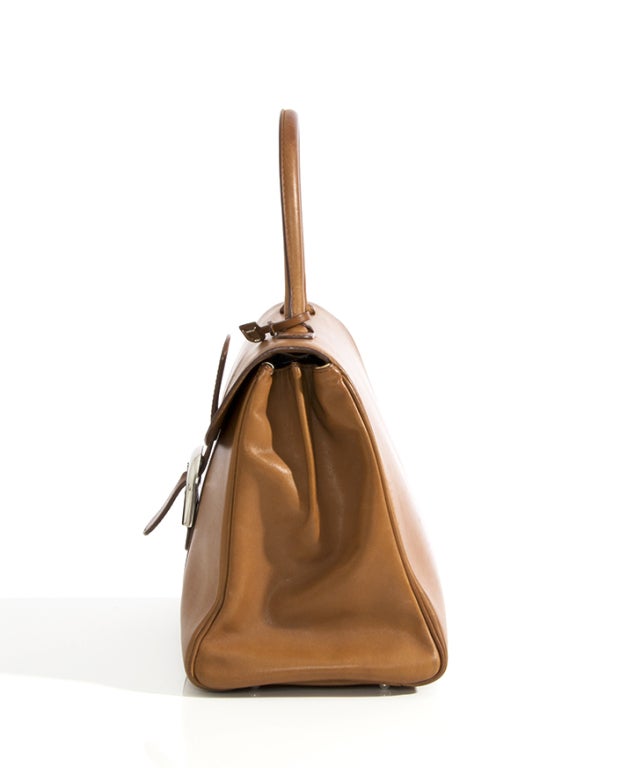 Delvaux Brillant MM Cognac Bridon Leather Handbag 1