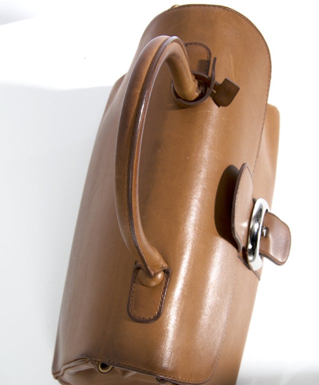 Delvaux Brillant MM Cognac Bridon Leather Handbag 3