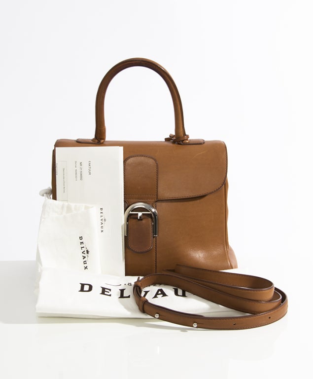 Delvaux Brillant MM Cognac Bridon Leather Handbag 5