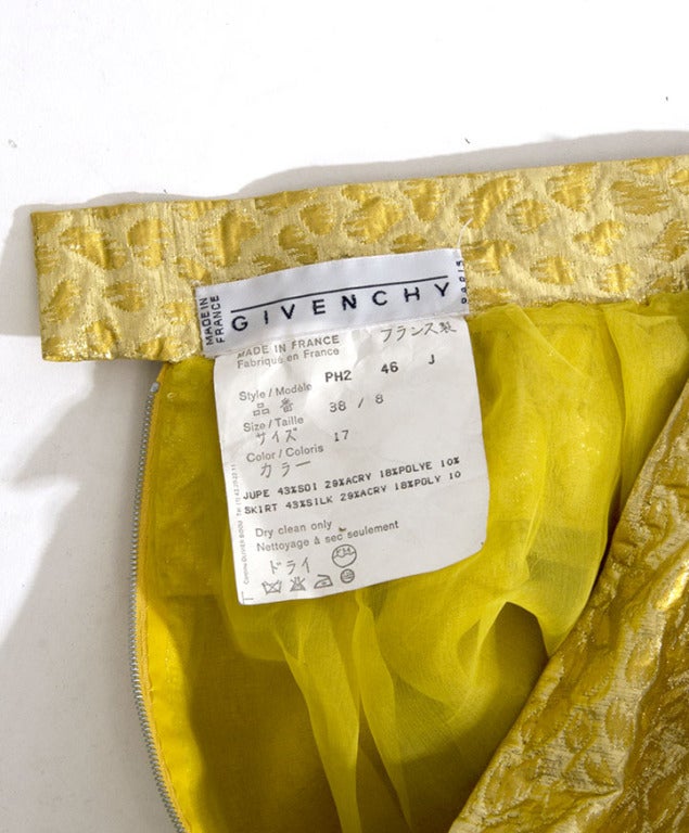 Gonna in seta jacquard oro di Givenchy 4