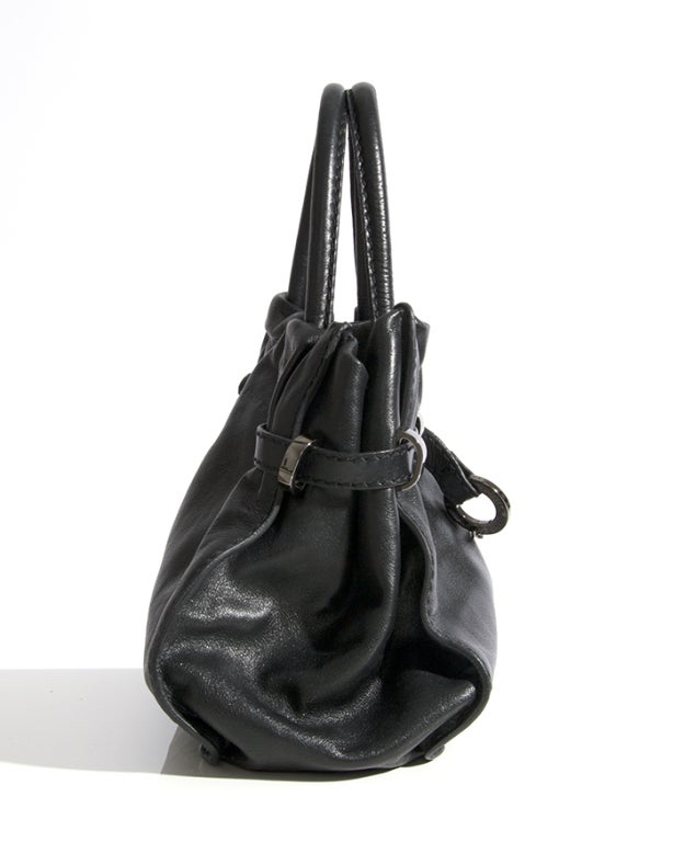 Sonia Rykiel supple black leather handbag 1