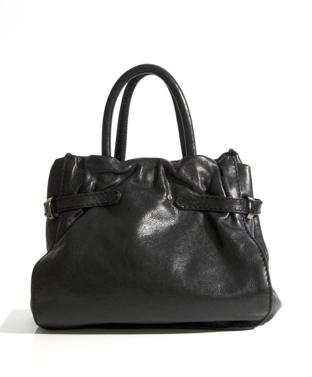 Sonia Rykiel supple black leather handbag 2