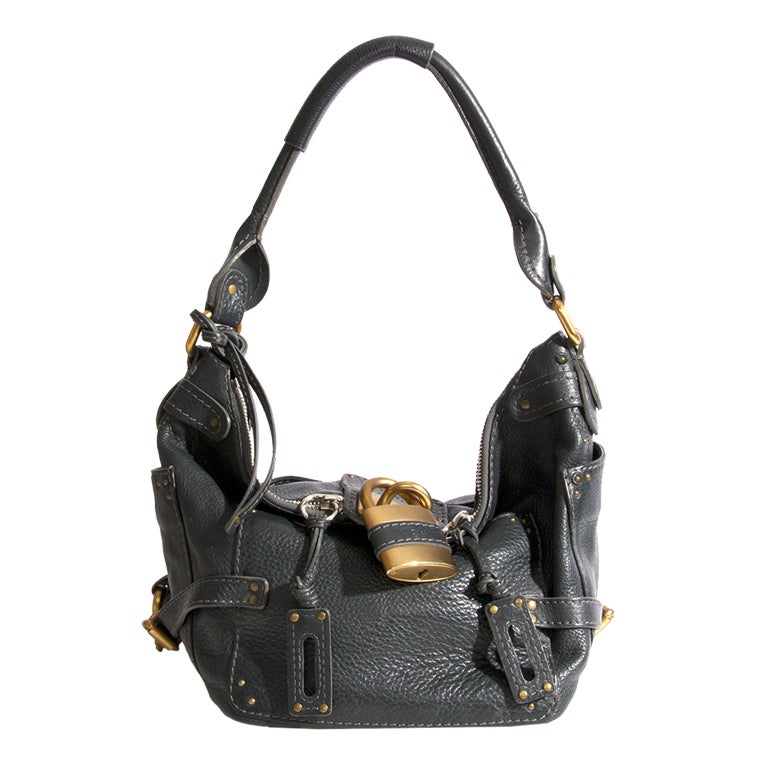 Chloé matte supple leather handbag in anthracite grey at 1stdibs