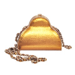 CHANEL GOLD EVENING BAG