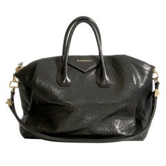 Givenchy Ostrich Large Antigona Duffel Bag Black