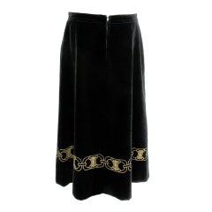 Celine Black Velvet Skirt