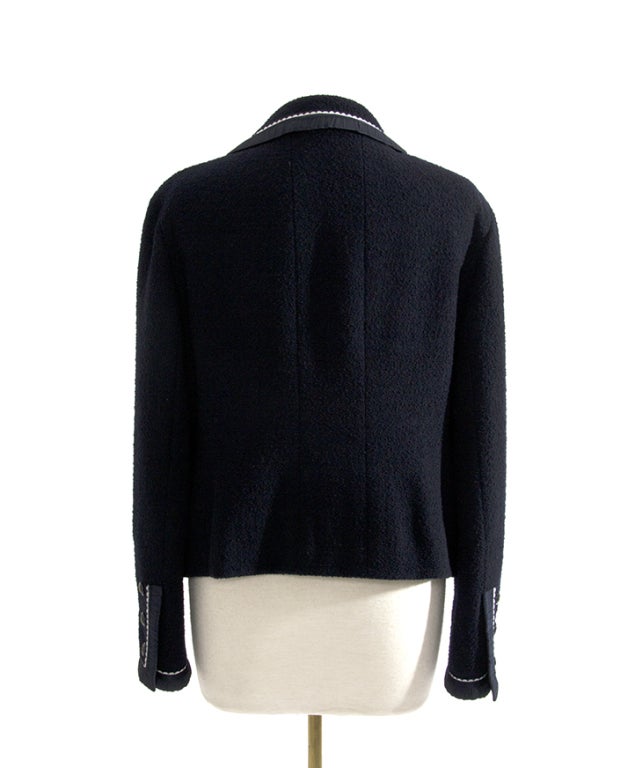 Chanel 60's Navy Tweed Suit at 1stdibs