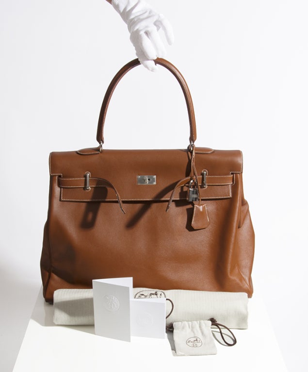 Hermes Kelly relax handbag gold 50 cm at 1stdibs