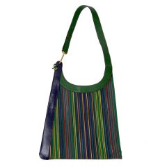 Delvaux Woven Multicolor Green Shoulder Bag