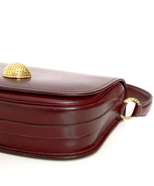 Hermes Handbag Burgundy Boxcalf with Gold Golf Details 2