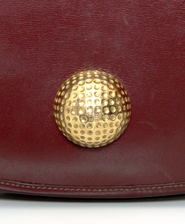 Hermes Handbag Burgundy Boxcalf with Gold Golf Details 3