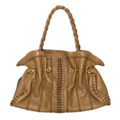 Bulgari Cognac Woven Handbag
