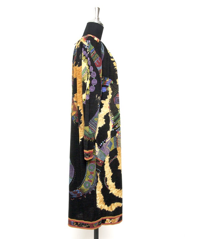 1970s Leonard Paris Loose Winter Wool Dress