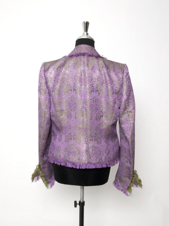 Unique Ungaro Purple Jacquard Blazer Vest