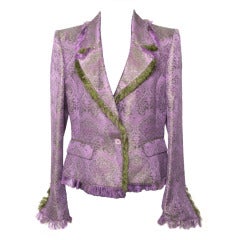 Unique Ungaro Purple Jacquard Blazer Vest
