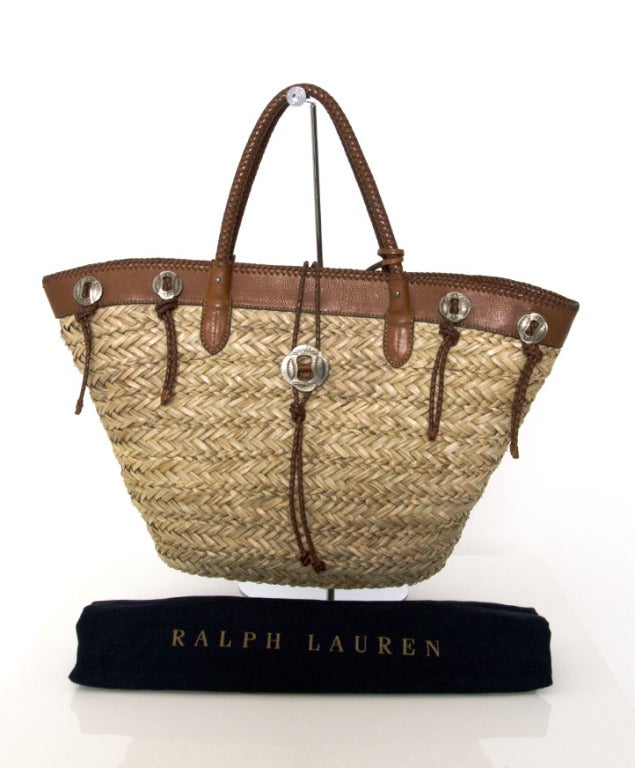 Ralph Lauren Wicker Tote Western Style 3