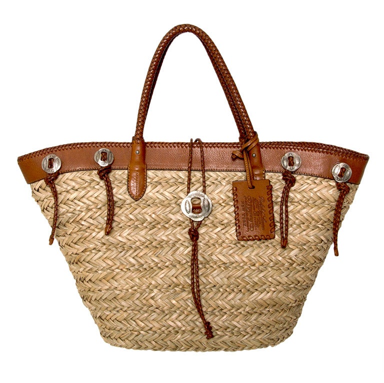 Ralph Lauren Wicker Tote Western Style